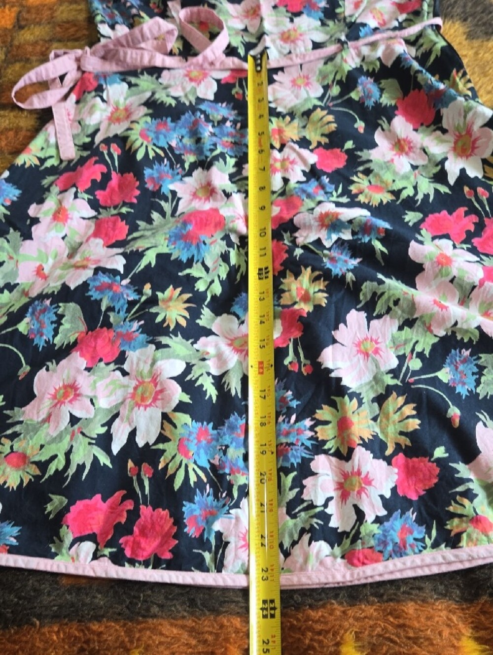 Vintage Newport News Navy Floral Dress with Pink Accents - Picture 6 of 8
